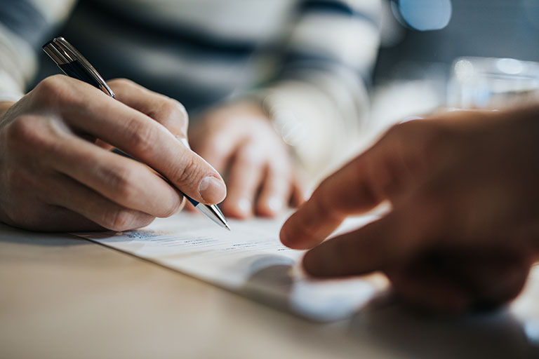 Signing documents