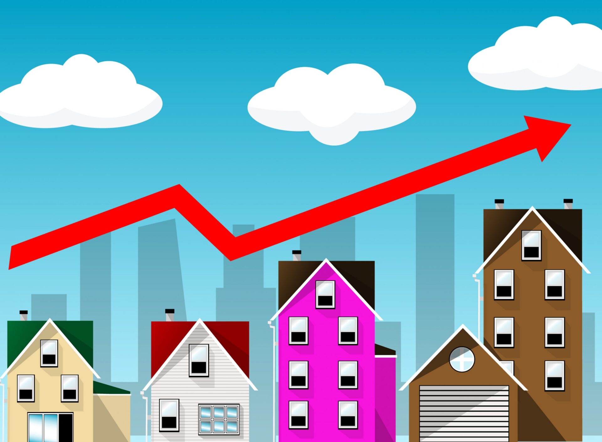 house prices rising graphic