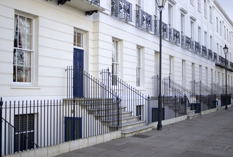 White terraced houses